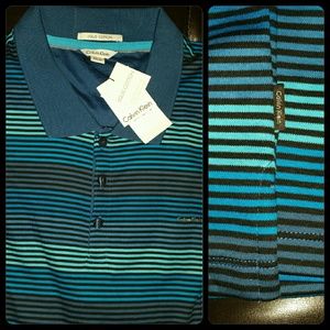 NWT Calvin Klein Stripe polo top Men's XXL